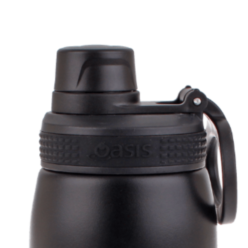 Oasis 780ml sports bottle double walled insulated stainless steel bottle with screw cap lid - Spare Black Lid.