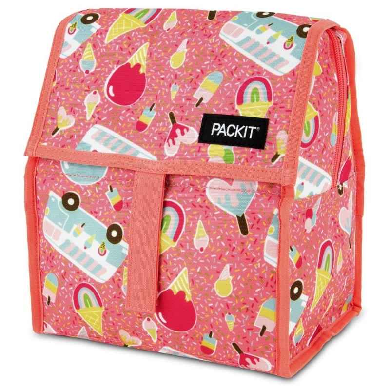 PackIt freezable insulated lunch cooler bag - Ice Cream design.