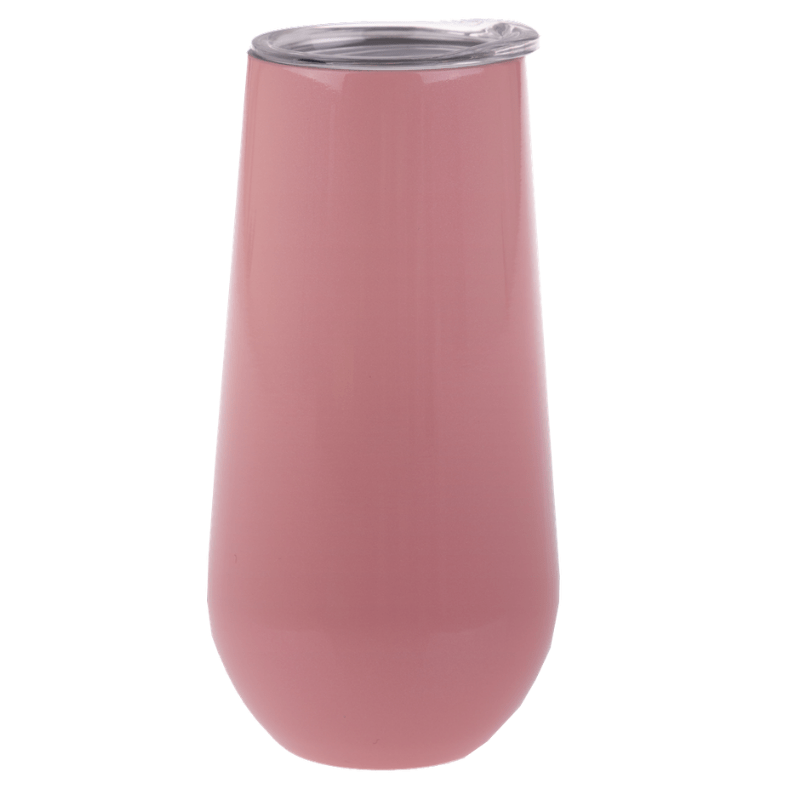 180ml Oasis Champagne double walled flute with lid - Pink.