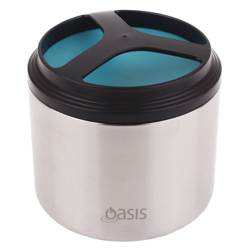 1L Oasis stainless steel vacuum insulated thermos food container - Turquoise. 