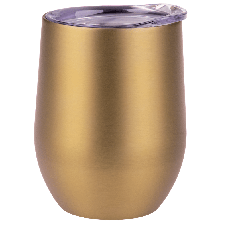 330ml Oasis double walled wine sippy tumbler with lid - Champagne Gold
