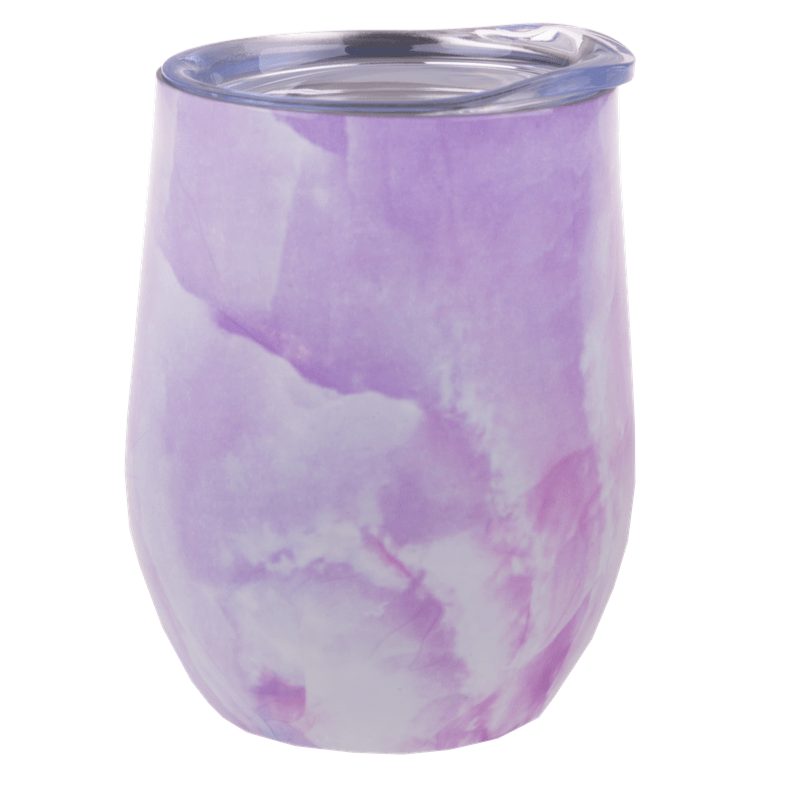 330ml Oasis double walled wine sippy tumbler with lid -  Lilac Marble.