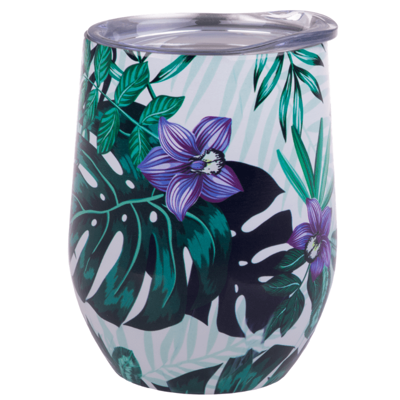 330ml Oasis double walled wine sippy tumbler with lid - Tropical Paradise