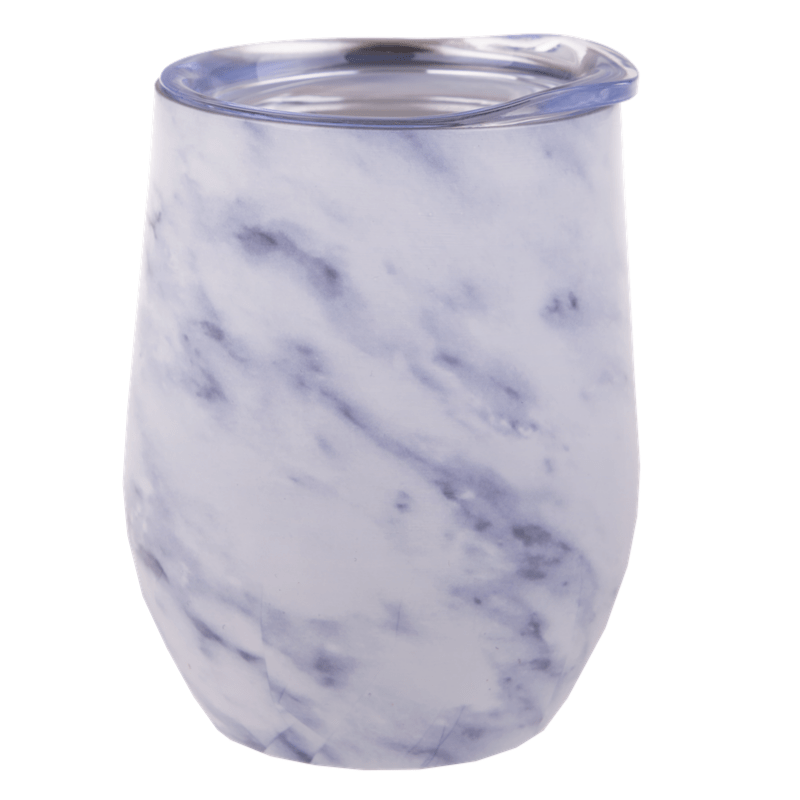 330ml Oasis double walled wine sippy tumbler with lid -  White Marble.