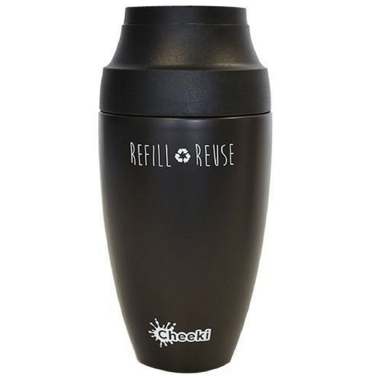 Cheeki insulated reusable take-away coffee mug - 350ml - chocolate.