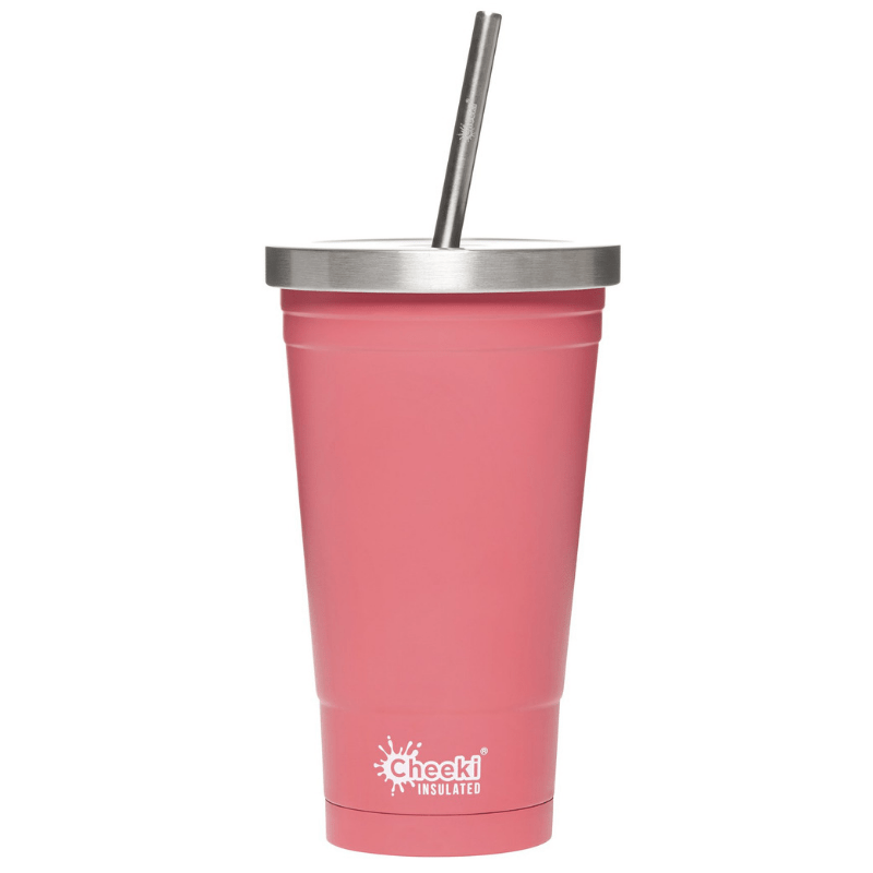 Cheeki stainless steel insulated smoothie tumblers 500ml - Dusty Pink