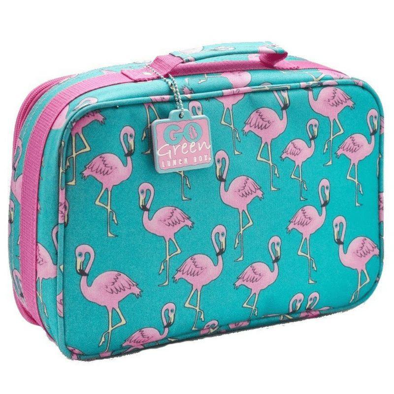    Personalised-Go-Green-bento-leakproof-lunch-box-Flamingo