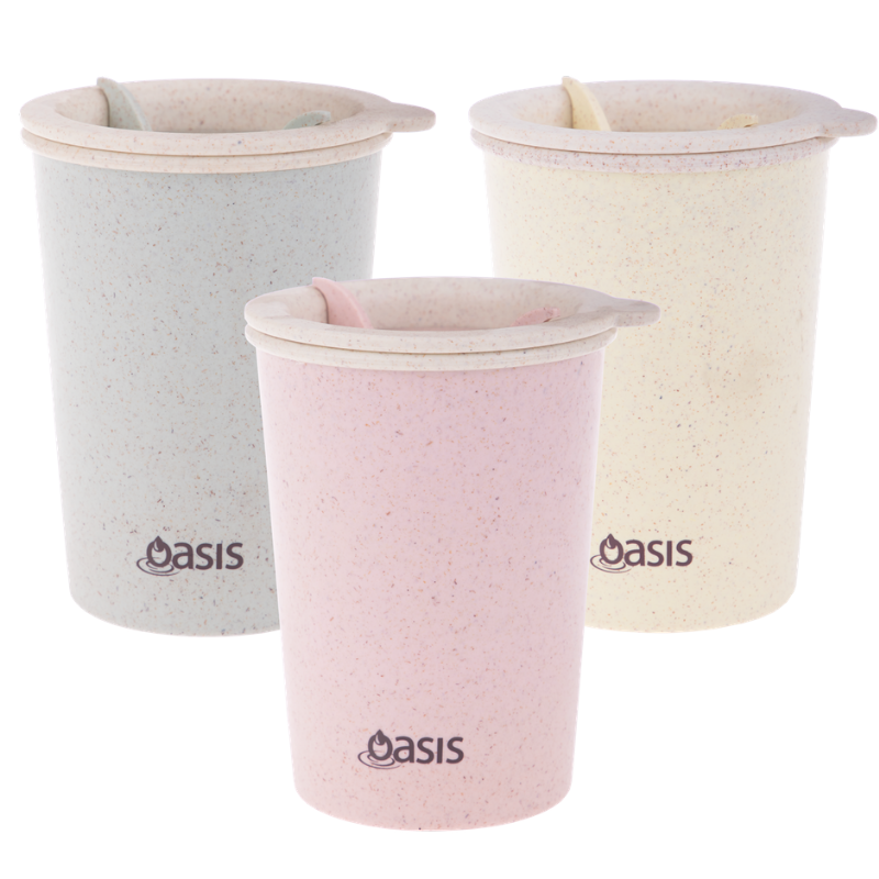 Oasis Double Walled reusable Eco Cup made from wheat straw -- 300ml - mix photo.