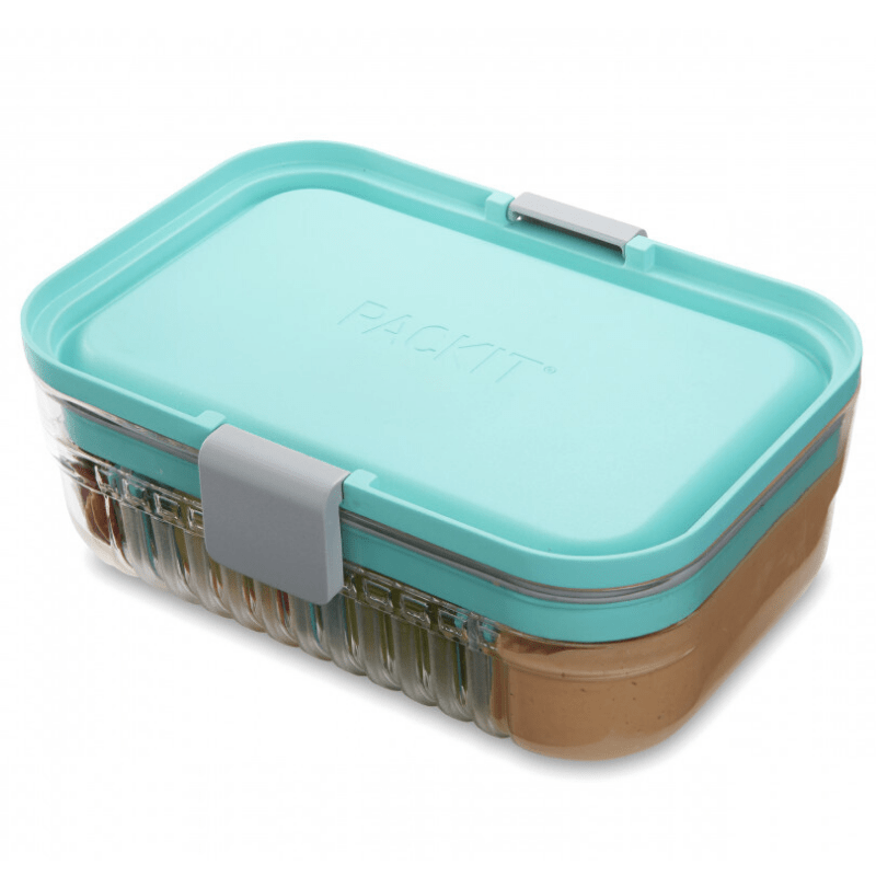 PackIt Mod Lunch Bento customisable lunch system 1.1L with 3 dividers - Mint with closed lid.