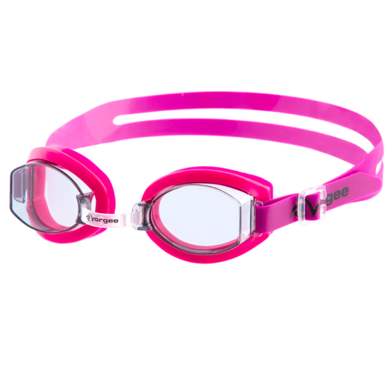 Vorgee Stinger swimming goggles in a hard case - pink.