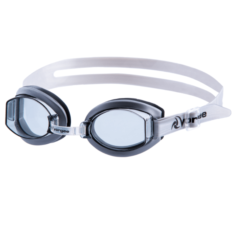 Vorgee Stinger swimming goggles in a hard case - silver.