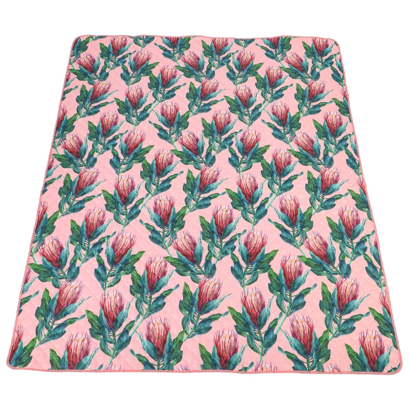 Sachi Picnic Rug - 175cm x 142cm in Protea design.