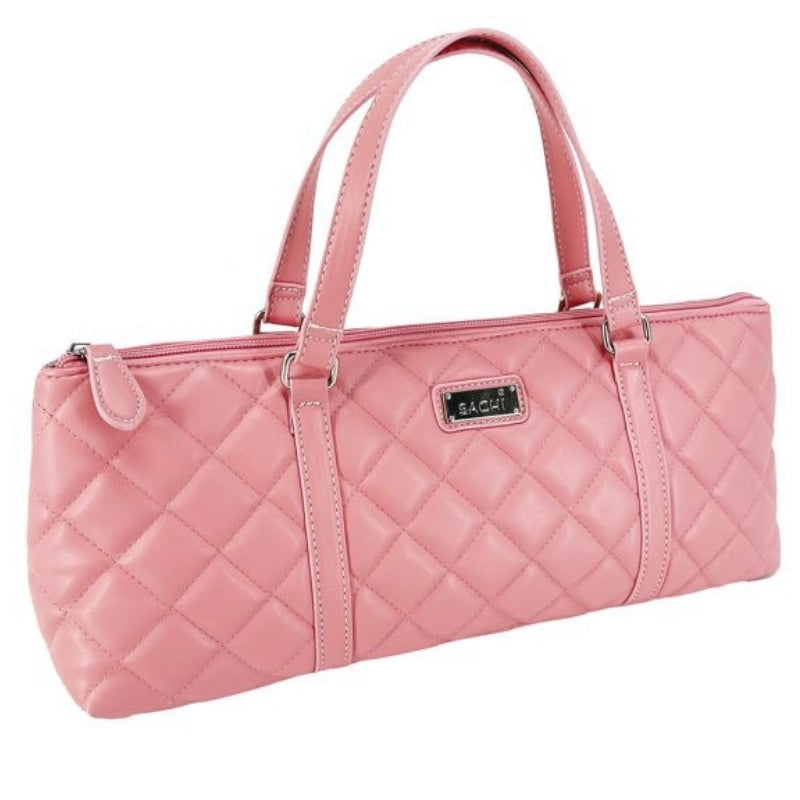 Sachi insulated wine tote purse bag - Quilted Blush.