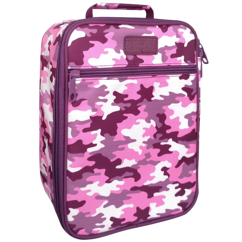 Sachi "style 225" insulated junior lunch tote - lunch bag - Camo Pink design.