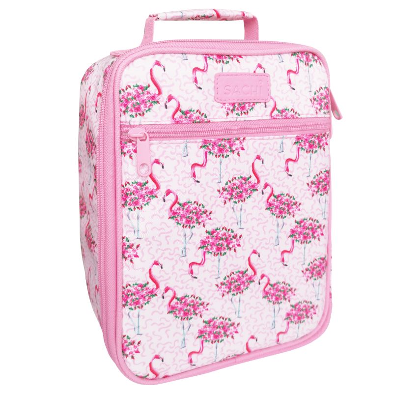 SaSachi "style 225" insulated junior lunch tote - lunch bag - Flamingoes design.