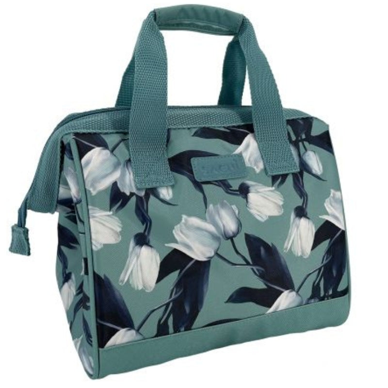 Sachi style 34 insulated lunch bag tote - White Tulips.