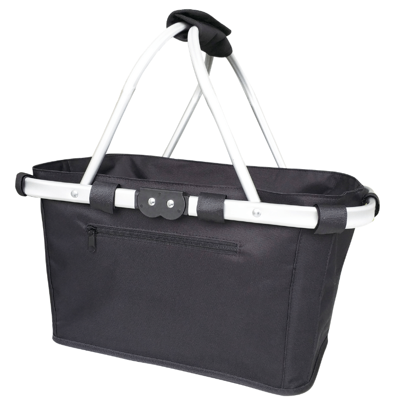Sachi two handle carry shopping basket in Black design.