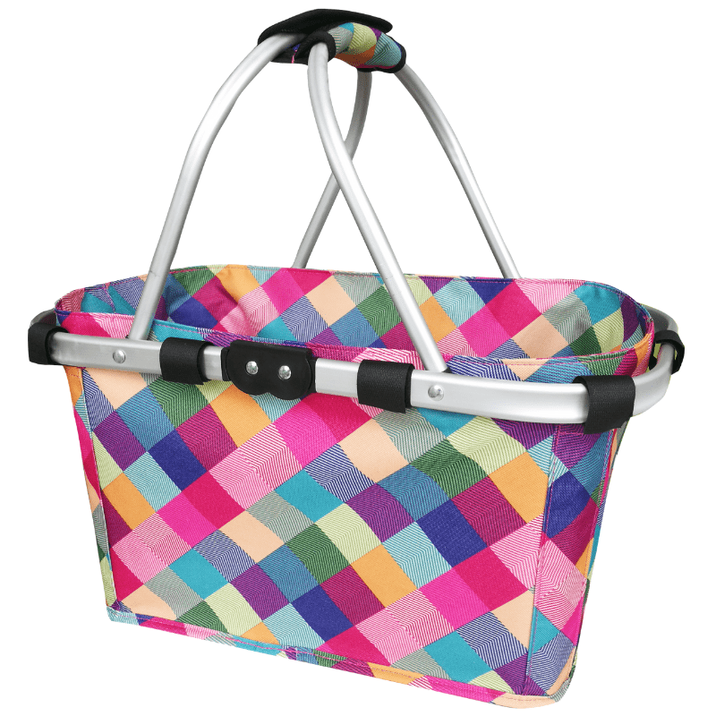 Sachi two handle carry shopping basket in Harlequin design.