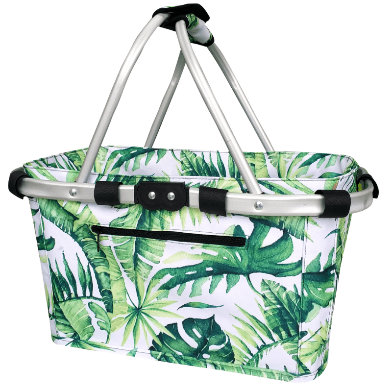 Sachi two handle carry shopping basket in Jungle Leaf design.