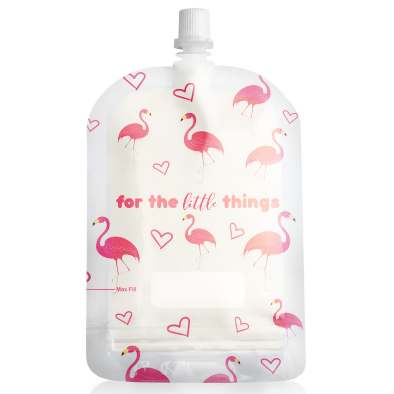 Sinchies reusable food pouch 150ml - Flamingoes.