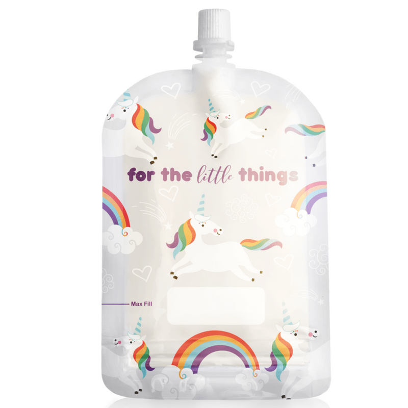 Sinchies reusable food pouch 150ml - Unicorn design.