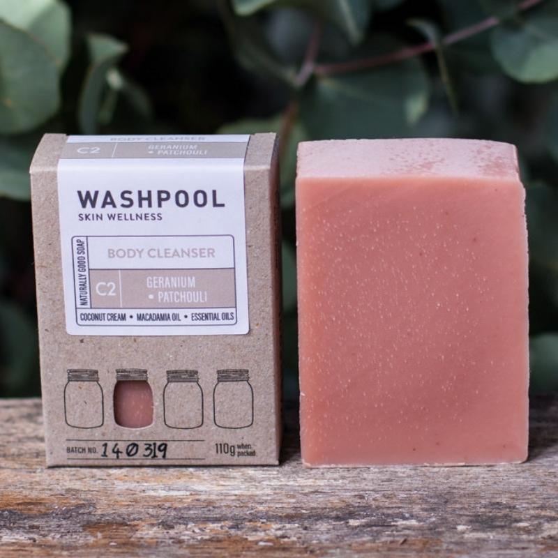 Natural handmade Coconut soap made by Washpool - C2 Geranium Patchouli