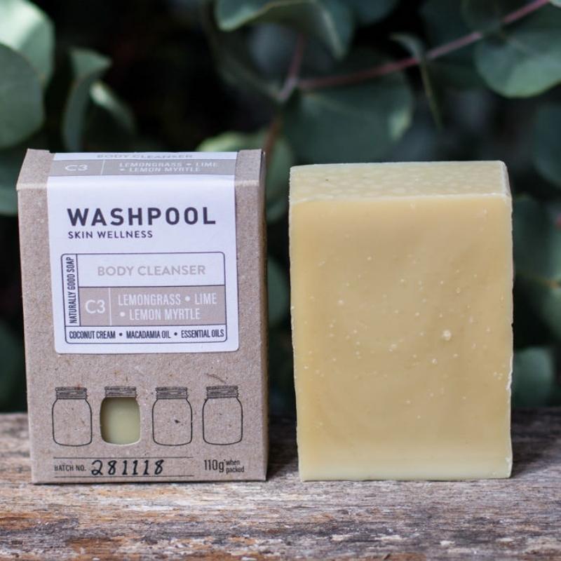 Natural handmade Coconut soap made by Washpool - C3 Lemongrass Lime Lemon Myrtle 