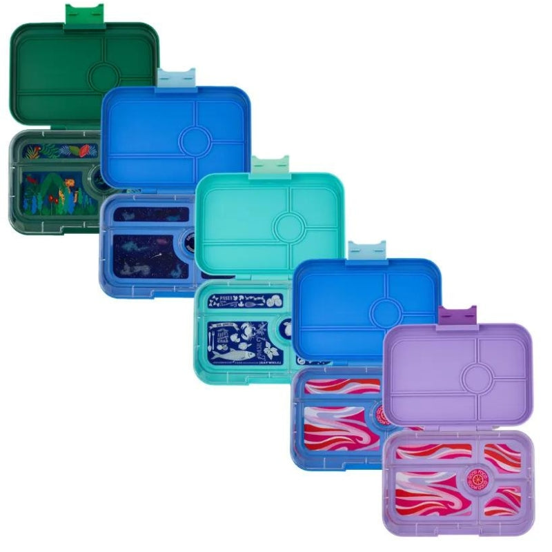Yumbox Tapas leakproof bento lunch box with 5 compartments tray - 5 different designs.