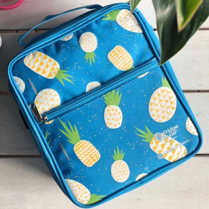 Medium Fridge to-go insulated lunch bag - Pineapple pattern.