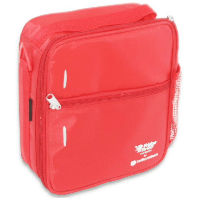 Medium Fridge to-go insulated lunch bag - Red design.