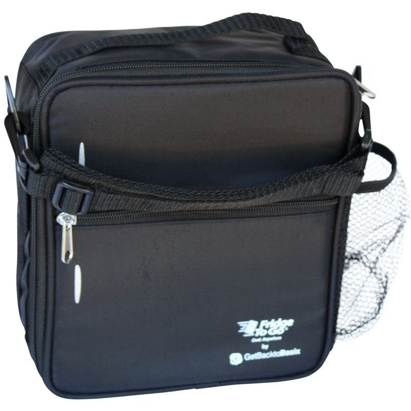 Medium Fridge to-go insulated lunch bag - Black design.